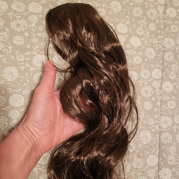 NEW Hair Extension, Synthetic, Clip, Med. Reddish/Golden Brown, 18" - Picture 2 of 15